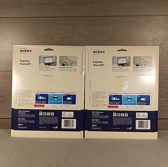 Lot Of 2 Avery Ink Jet Sticker Project Paper 3383 Sticker 15 Sheets 8 1/2 x 11" - Picture 2 of 9